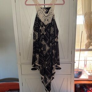 Dress the Population Black and Cream Asymmetrical Dress